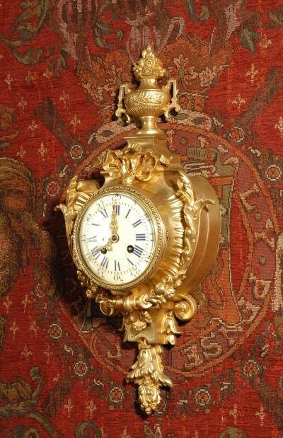 fig 1. **** SOLD **** Japy Freres Small Louis XV Cartel Clock